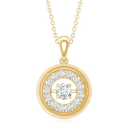 Certified Moissanite Classic Halo Pendant