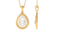 Certified Moissanite Teardrop Shape Necklace with Halo