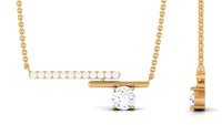 3/4 CT Certified Moissanite Contemporary Bar Necklace