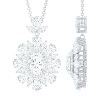 Certified Oval Moissanite Bridal Pendant Necklace