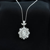 Certified Oval Moissanite Bridal Pendant Necklace