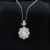 Certified Oval Moissanite Bridal Pendant Necklace