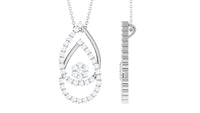 2.5 CT Moissanite Floral Teardrop Pendant in Prong Setting