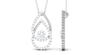 2.5 CT Moissanite Floral Teardrop Pendant in Prong Setting