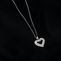 Certified Moissanite Open Heart Pendant