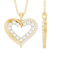 Certified Moissanite Open Heart Pendant