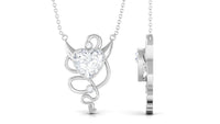 2.25 CT Moissanite Devil Heart Necklace in Bezel Setting