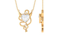 2.25 CT Moissanite Devil Heart Necklace in Bezel Setting