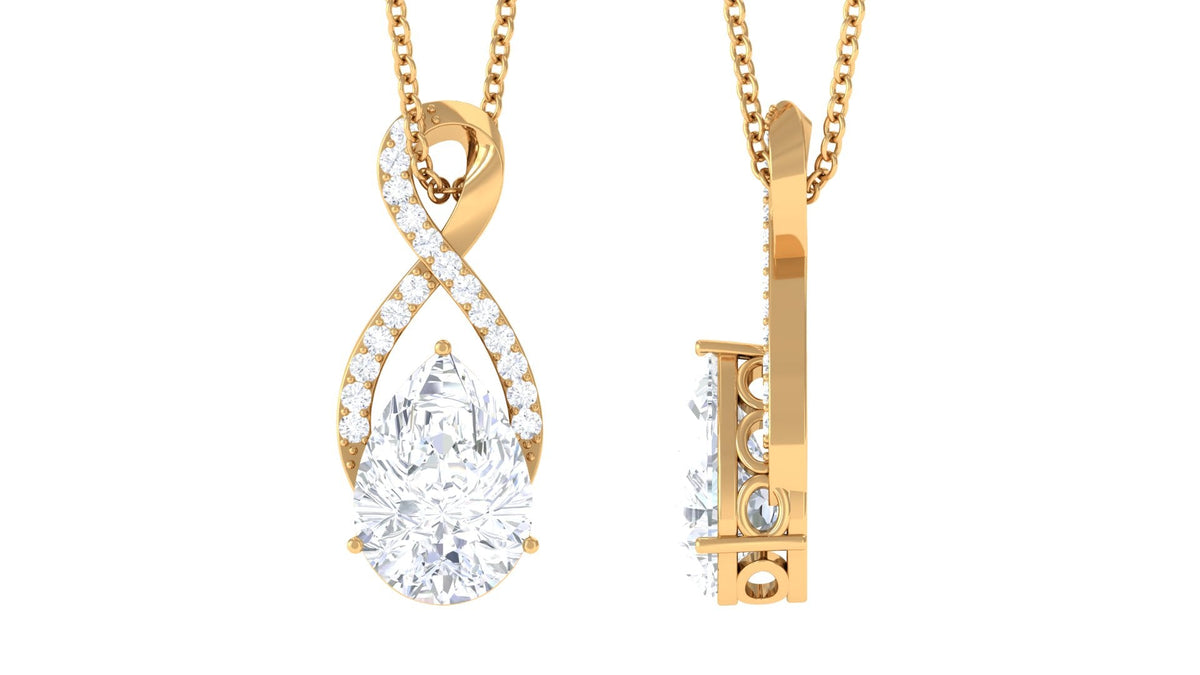 Certified 2 Carat Moissanite Infinity Pendant Necklace for Women