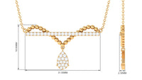 3/4 CT Designer Moissanite Bar Drop Necklace in Pave Setting