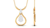 0.75 CT Certified Moissanite Teardrop Necklace in Illusion Setting