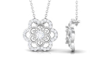 Certified Moissanite Floral Pendant Necklace