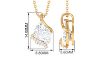 Pear Cut Cubic Zirconia Solitaire Teardrop Necklace