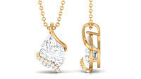 Pear Cut Cubic Zirconia Solitaire Teardrop Necklace