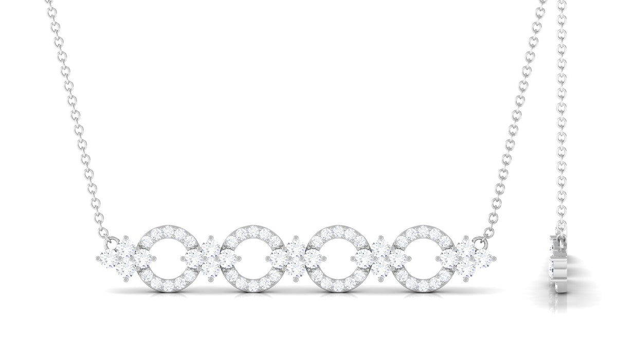 Certified Cubic Zirconia Bar Necklace for Women