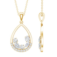 Designer Moissanite Teardrop Pendant Necklace