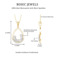 Designer Moissanite Teardrop Pendant Necklace