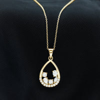 Designer Moissanite Teardrop Pendant Necklace