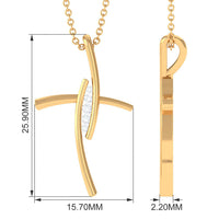 Contemporary Moissanite Religious Cross Pendant Necklace