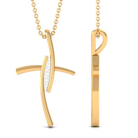 Contemporary Moissanite Religious Cross Pendant Necklace