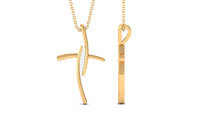 Contemporary Moissanite Religious Cross Pendant Necklace