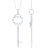 Certified Moissanite Key to My Heart Necklace for Women