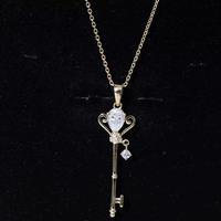 Vintage Moissanite Key Pendant for Women