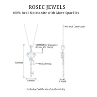 Vintage Moissanite Key Pendant for Women