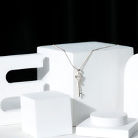 Vintage Moissanite Key Pendant for Women