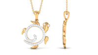 Certified Moissanite Turtle Shape Pendant Necklace