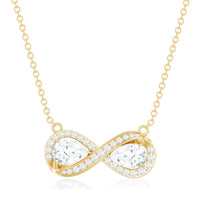 Certified Pear Shape Moissanite Infinity Necklace for Women