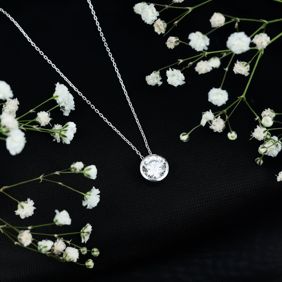 Round Cut 2 Carat Cubic Zirconia Solitaire Necklace