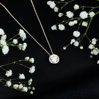 Round Cut 2 Carat Cubic Zirconia Solitaire Necklace