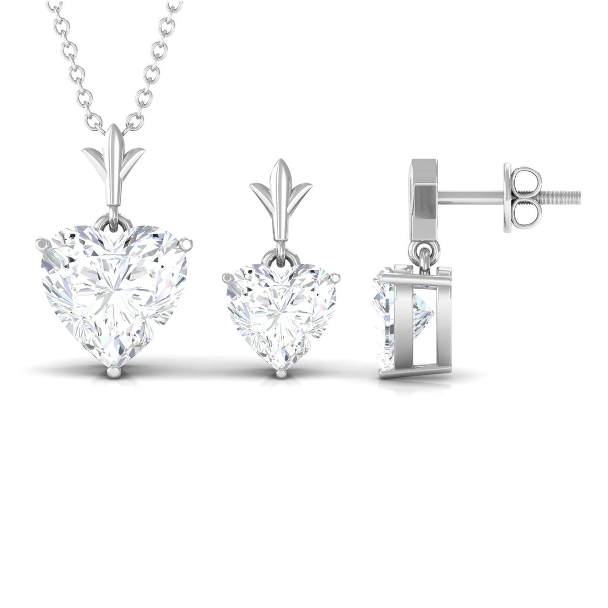 Certified 5 Carat Moissanite Heart Jewelry Set for Women