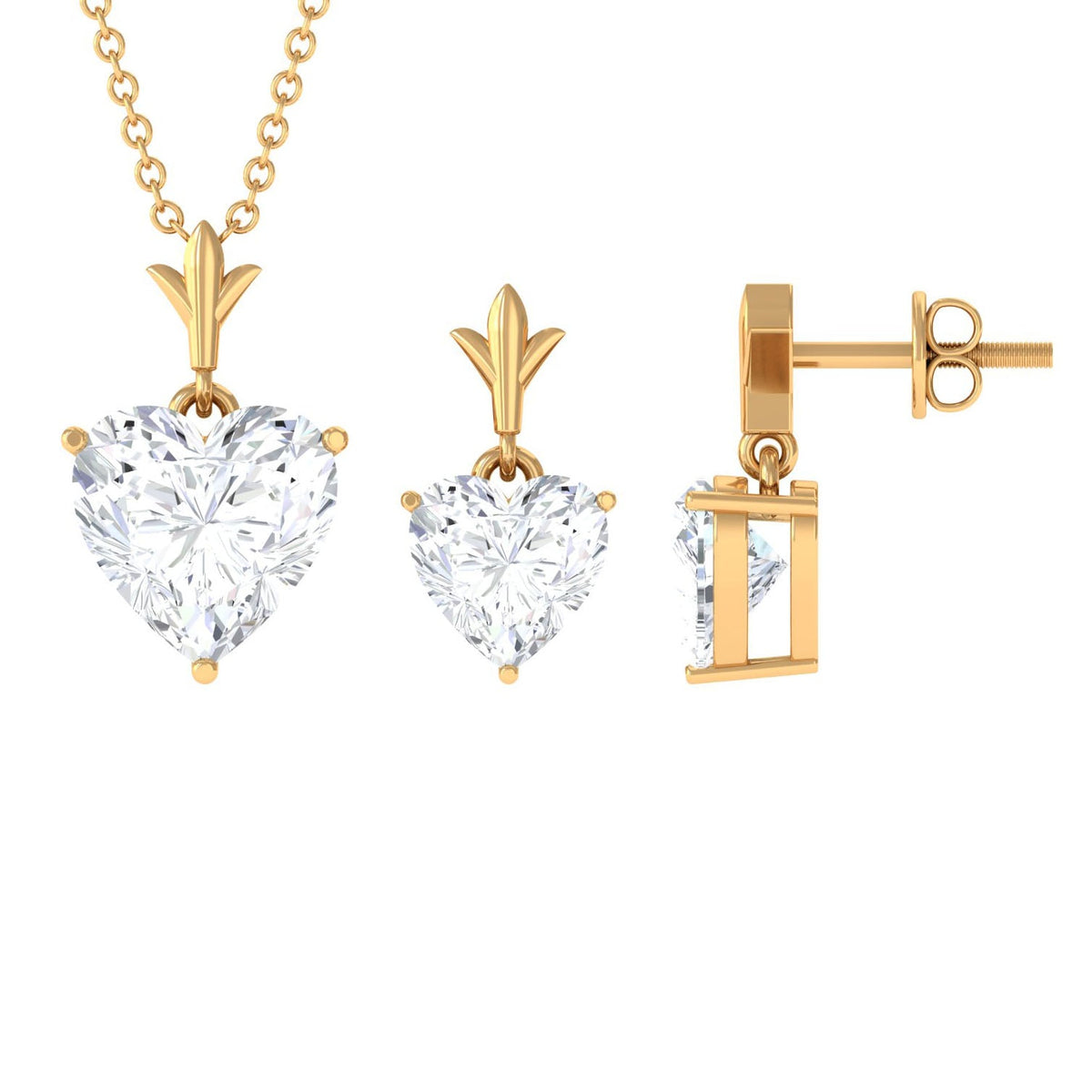 Certified 5 Carat Moissanite Heart Jewelry Set for Women