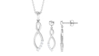 Certified Moissanite Infinity Necklace and Earrings Set