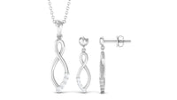 Certified Moissanite Infinity Necklace and Earrings Set