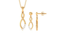 Certified Moissanite Infinity Necklace and Earrings Set