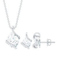 Pear and Round Shape Moissanite Teardrop Jewelry Set for Women
