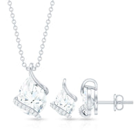 Pear and Round Shape Moissanite Teardrop Jewelry Set for Women
