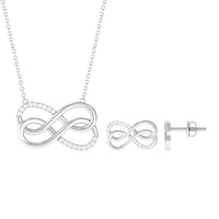 Moissanite Twin Infinity Interlock Jewelry Set