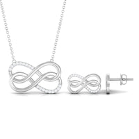 Moissanite Twin Infinity Interlock Jewelry Set