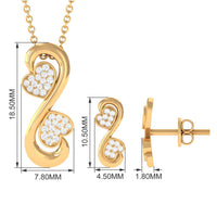 Certified Moissanite Heart Infinity Jewelry Set