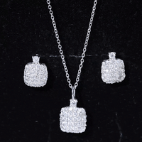 Round Moissanite Matching Necklace and Earrings Set