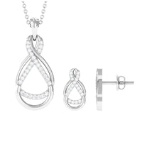 Certified Moissanite Infinity Pendant and Earrings Set