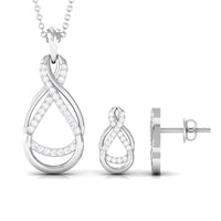 Certified Moissanite Infinity Pendant and Earrings Set