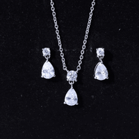 Certified 3 Carat Cubic Zirconia Drop Necklace and Earrings Set