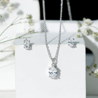Certified 3 Carat Cubic Zirconia Drop Necklace and Earrings Set