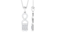 Art Deco Moissanite Infinity Pendant Necklace