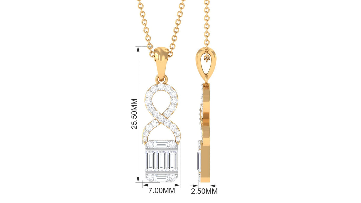 Art Deco Moissanite Infinity Pendant Necklace